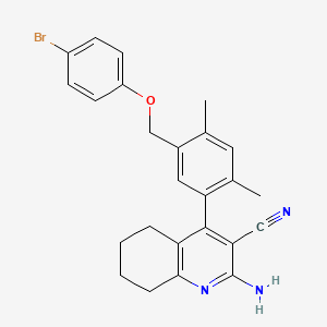 2-Amino-4-{5-[(4-bromophenoxy)methyl]-2,4-dimethylphenyl}-5,6,7,8-tetrahydroquinoline-3-carbonitrile