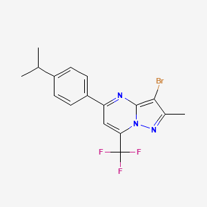 3-Bromo-2-methyl-5-[4-(propan-2-yl)phenyl]-7-(trifluoromethyl)pyrazolo[1,5-a]pyrimidine