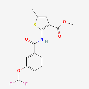 molecular formula C15H13F2NO4S B10948864 Methyl 2-({[3-(difluoromethoxy)phenyl]carbonyl}amino)-5-methylthiophene-3-carboxylate 