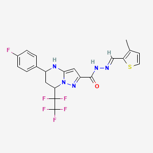 5-(4-fluorophenyl)-N'-[(E)-(3-methylthiophen-2-yl)methylidene]-7-(pentafluoroethyl)-4,5,6,7-tetrahydropyrazolo[1,5-a]pyrimidine-2-carbohydrazide