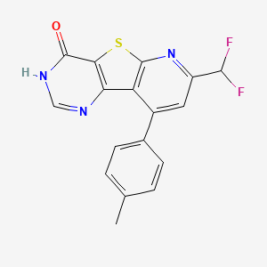 11-(difluoromethyl)-13-(4-methylphenyl)-8-thia-3,5,10-triazatricyclo[7.4.0.02,7]trideca-1(9),2(7),3,10,12-pentaen-6-one