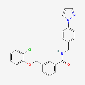 molecular formula C24H20ClN3O2 B10948875 3-[(2-chlorophenoxy)methyl]-N-[4-(1H-pyrazol-1-yl)benzyl]benzamide 