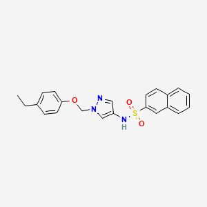 molecular formula C22H21N3O3S B10948879 N-{1-[(4-ethylphenoxy)methyl]-1H-pyrazol-4-yl}naphthalene-2-sulfonamide 