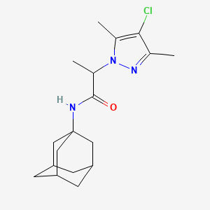 molecular formula C18H26ClN3O B10948891 N-(1-Adamantyl)-2-(4-chloro-3,5-dimethyl-1H-pyrazol-1-YL)propanamide 