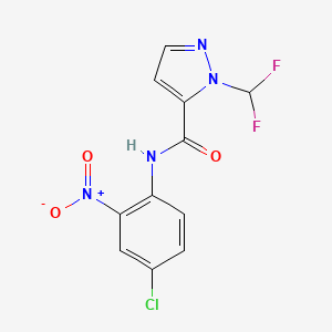 molecular formula C11H7ClF2N4O3 B10948901 N-(4-chloro-2-nitrophenyl)-1-(difluoromethyl)-1H-pyrazole-5-carboxamide 