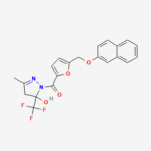 [5-hydroxy-3-methyl-5-(trifluoromethyl)-4,5-dihydro-1H-pyrazol-1-yl]{5-[(naphthalen-2-yloxy)methyl]furan-2-yl}methanone