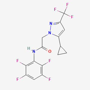 2-[5-cyclopropyl-3-(trifluoromethyl)-1H-pyrazol-1-yl]-N-(2,3,5,6-tetrafluorophenyl)acetamide