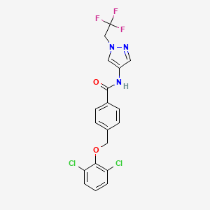 4-[(2,6-dichlorophenoxy)methyl]-N-[1-(2,2,2-trifluoroethyl)-1H-pyrazol-4-yl]benzamide