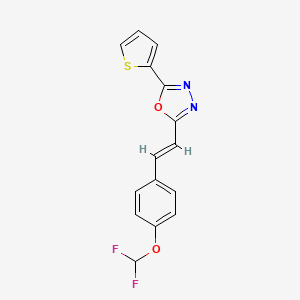 2-{(E)-2-[4-(difluoromethoxy)phenyl]ethenyl}-5-(thiophen-2-yl)-1,3,4-oxadiazole