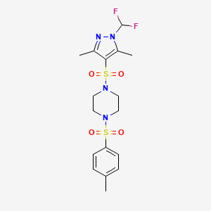 1-{[1-(difluoromethyl)-3,5-dimethyl-1H-pyrazol-4-yl]sulfonyl}-4-[(4-methylphenyl)sulfonyl]piperazine