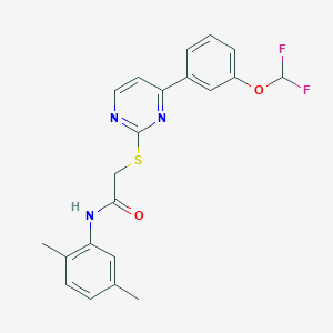 molecular formula C21H19F2N3O2S B10948971 2-({4-[3-(difluoromethoxy)phenyl]pyrimidin-2-yl}sulfanyl)-N-(2,5-dimethylphenyl)acetamide 