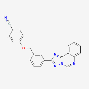 molecular formula C23H15N5O B10949000 4-{[3-([1,2,4]Triazolo[1,5-c]quinazolin-2-yl)benzyl]oxy}benzonitrile 