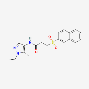 N-(1-ethyl-5-methyl-1H-pyrazol-4-yl)-3-(naphthalen-2-ylsulfonyl)propanamide