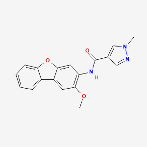 molecular formula C18H15N3O3 B10949052 N-(2-methoxydibenzo[b,d]furan-3-yl)-1-methyl-1H-pyrazole-4-carboxamide 