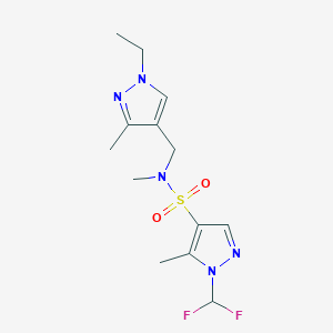 molecular formula C13H19F2N5O2S B10949060 1-(difluoromethyl)-N-[(1-ethyl-3-methyl-1H-pyrazol-4-yl)methyl]-N,5-dimethyl-1H-pyrazole-4-sulfonamide 