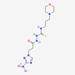 N-[3-(morpholin-4-yl)propyl]-2-[3-(3-nitro-1H-1,2,4-triazol-1-yl)propanoyl]hydrazinecarbothioamide