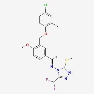 N-[(E)-{3-[(4-chloro-2-methylphenoxy)methyl]-4-methoxyphenyl}methylidene]-3-(difluoromethyl)-5-(methylsulfanyl)-4H-1,2,4-triazol-4-amine