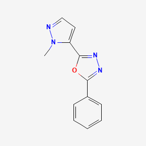 molecular formula C12H10N4O B10949083 2-(1-methyl-1H-pyrazol-5-yl)-5-phenyl-1,3,4-oxadiazole 