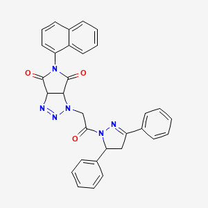 1-[2-(3,5-diphenyl-4,5-dihydro-1H-pyrazol-1-yl)-2-oxoethyl]-5-(naphthalen-1-yl)-3a,6a-dihydropyrrolo[3,4-d][1,2,3]triazole-4,6(1H,5H)-dione