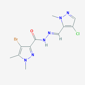 4-bromo-N'-[(E)-(4-chloro-1-methyl-1H-pyrazol-5-yl)methylidene]-1,5-dimethyl-1H-pyrazole-3-carbohydrazide