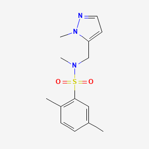 molecular formula C14H19N3O2S B10949117 N,2,5-trimethyl-N-[(1-methyl-1H-pyrazol-5-yl)methyl]benzenesulfonamide 