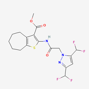 methyl 2-({[3,5-bis(difluoromethyl)-1H-pyrazol-1-yl]acetyl}amino)-5,6,7,8-tetrahydro-4H-cyclohepta[b]thiophene-3-carboxylate