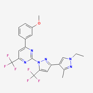 1'-Ethyl-1-[4-(3-methoxyphenyl)-6-(trifluoromethyl)-2-pyrimidinyl]-3'-methyl-5-(trifluoromethyl)-1H,1'H-3,4'-bipyrazole