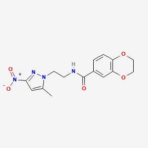 N-[2-(5-methyl-3-nitro-1H-pyrazol-1-yl)ethyl]-2,3-dihydro-1,4-benzodioxine-6-carboxamide