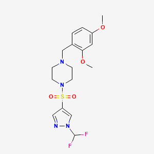 molecular formula C17H22F2N4O4S B10949172 1-{[1-(difluoromethyl)-1H-pyrazol-4-yl]sulfonyl}-4-(2,4-dimethoxybenzyl)piperazine 