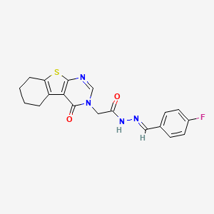 molecular formula C19H17FN4O2S B10949187 N'-[(E)-(4-fluorophenyl)methylidene]-2-(4-oxo-5,6,7,8-tetrahydro[1]benzothieno[2,3-d]pyrimidin-3(4H)-yl)acetohydrazide 