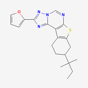 molecular formula C20H22N4OS B10949208 2-(2-Furyl)-9-(tert-pentyl)-8,9,10,11-tetrahydro[1]benzothieno[3,2-E][1,2,4]triazolo[1,5-C]pyrimidine 