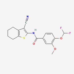 molecular formula C18H16F2N2O3S B10949215 N-(3-cyano-4,5,6,7-tetrahydro-1-benzothiophen-2-yl)-4-(difluoromethoxy)-3-methoxybenzamide 