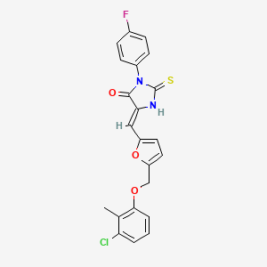 molecular formula C22H16ClFN2O3S B10949218 (5Z)-5-({5-[(3-chloro-2-methylphenoxy)methyl]furan-2-yl}methylidene)-3-(4-fluorophenyl)-2-sulfanyl-3,5-dihydro-4H-imidazol-4-one 