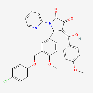 molecular formula C31H25ClN2O6 B10949233 5-{3-[(4-chlorophenoxy)methyl]-4-methoxyphenyl}-3-hydroxy-4-[(4-methoxyphenyl)carbonyl]-1-(pyridin-2-yl)-1,5-dihydro-2H-pyrrol-2-one 