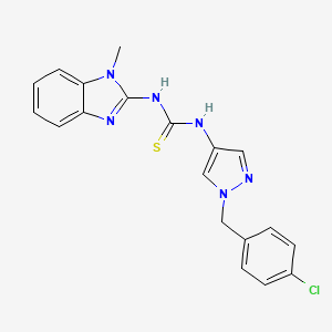 molecular formula C19H17ClN6S B10949247 1-[1-(4-chlorobenzyl)-1H-pyrazol-4-yl]-3-(1-methyl-1H-benzimidazol-2-yl)thiourea 