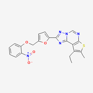 9-Ethyl-8-methyl-2-{5-[(2-nitrophenoxy)methyl]furan-2-yl}thieno[3,2-e][1,2,4]triazolo[1,5-c]pyrimidine