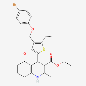 Ethyl 4-{4-[(4-bromophenoxy)methyl]-5-ethylthiophen-2-yl}-2-methyl-5-oxo-1,4,5,6,7,8-hexahydroquinoline-3-carboxylate