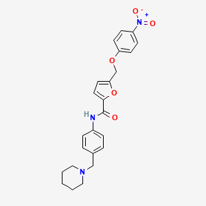 5-[(4-nitrophenoxy)methyl]-N-[4-(piperidin-1-ylmethyl)phenyl]furan-2-carboxamide