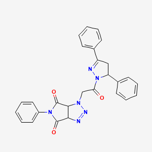 1-[2-(3,5-diphenyl-4,5-dihydro-1H-pyrazol-1-yl)-2-oxoethyl]-5-phenyl-3a,6a-dihydropyrrolo[3,4-d][1,2,3]triazole-4,6(1H,5H)-dione