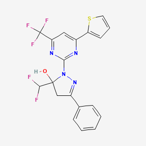 5-(difluoromethyl)-3-phenyl-1-[4-(thiophen-2-yl)-6-(trifluoromethyl)pyrimidin-2-yl]-4,5-dihydro-1H-pyrazol-5-ol