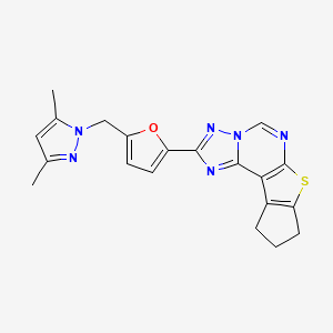 2-{5-[(3,5-Dimethyl-1H-pyrazol-1-YL)methyl]-2-furyl}-9,10-dihydro-8H-cyclopenta[4,5]thieno[3,2-E][1,2,4]triazolo[1,5-C]pyrimidine