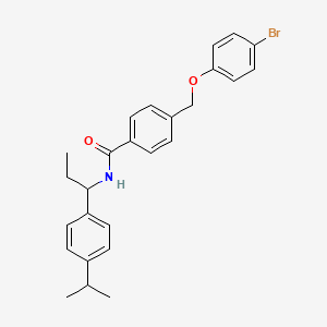 4-[(4-bromophenoxy)methyl]-N-{1-[4-(propan-2-yl)phenyl]propyl}benzamide