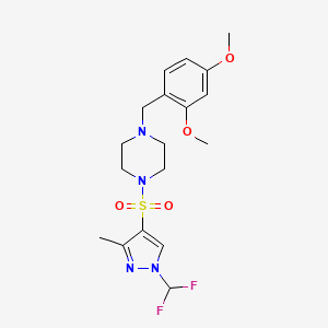 molecular formula C18H24F2N4O4S B10949372 1-{[1-(difluoromethyl)-3-methyl-1H-pyrazol-4-yl]sulfonyl}-4-(2,4-dimethoxybenzyl)piperazine 