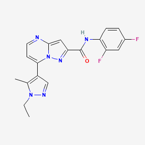 N-(2,4-difluorophenyl)-7-(1-ethyl-5-methyl-1H-pyrazol-4-yl)pyrazolo[1,5-a]pyrimidine-2-carboxamide