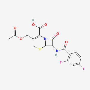 molecular formula C17H14F2N2O6S B10949407 3-[(Acetyloxy)methyl]-7-{[(2,4-difluorophenyl)carbonyl]amino}-8-oxo-5-thia-1-azabicyclo[4.2.0]oct-2-ene-2-carboxylic acid 