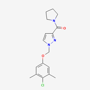 {1-[(4-chloro-3,5-dimethylphenoxy)methyl]-1H-pyrazol-3-yl}(pyrrolidin-1-yl)methanone