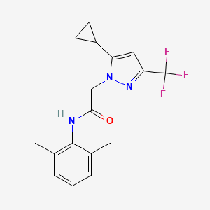 molecular formula C17H18F3N3O B10949452 2-[5-cyclopropyl-3-(trifluoromethyl)-1H-pyrazol-1-yl]-N-(2,6-dimethylphenyl)acetamide 