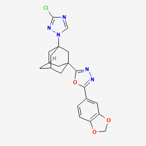 2-(1,3-Benzodioxol-5-YL)-5-[3-(3-chloro-1H-1,2,4-triazol-1-YL)-1-adamantyl]-1,3,4-oxadiazole