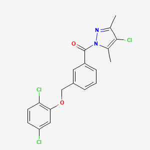 molecular formula C19H15Cl3N2O2 B10949502 (4-chloro-3,5-dimethyl-1H-pyrazol-1-yl){3-[(2,5-dichlorophenoxy)methyl]phenyl}methanone 