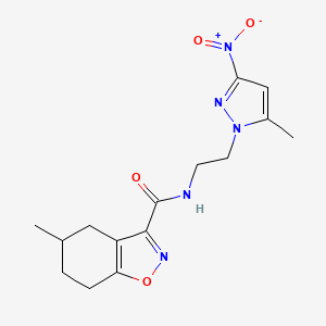 5-methyl-N-[2-(5-methyl-3-nitro-1H-pyrazol-1-yl)ethyl]-4,5,6,7-tetrahydro-1,2-benzoxazole-3-carboxamide